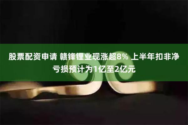 股票配资申请 赣锋锂业现涨超8% 上半年扣非净亏损预计为1亿至2亿元